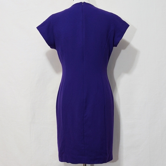 Vintage 90s Jones New York Violet Sheath Dress 12P - Picture 2 of 7
